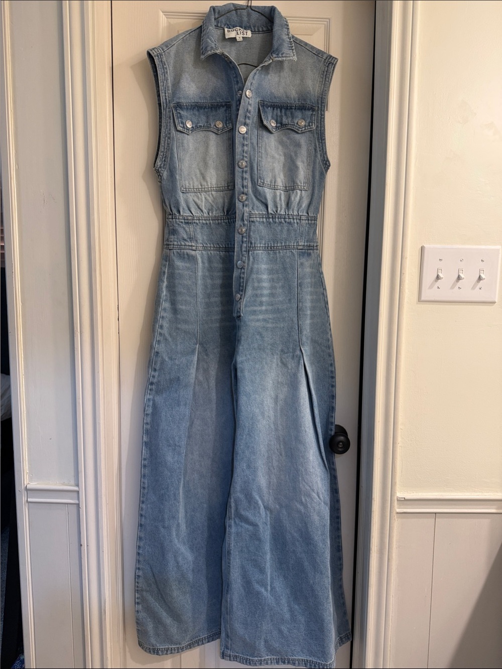BUCKETLIST Light Blue Denim Sleeveless Overalls